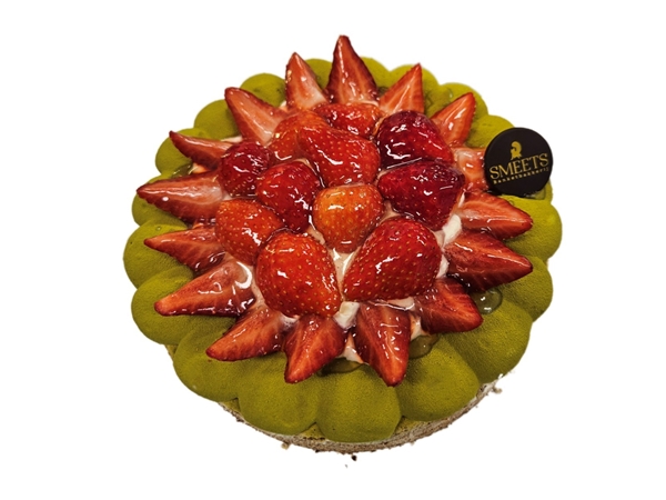 Pistache aardbeientaart